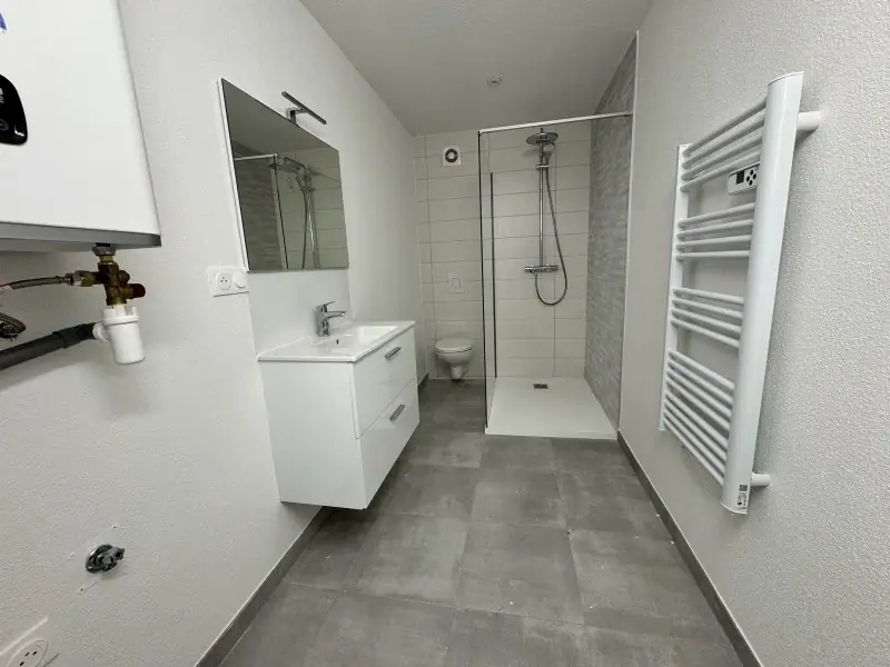 Cuisine neuve d'un logement du rez-de-chaussée
